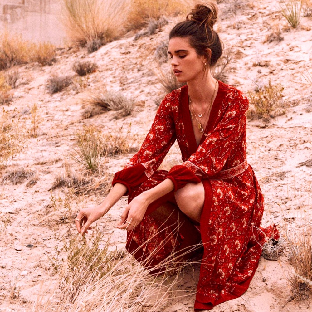 SPELL AND THE GYPSY - JEWEL RED DRESS BOHO COWGIRL COUNTRY GIRL DESERT CHIC
